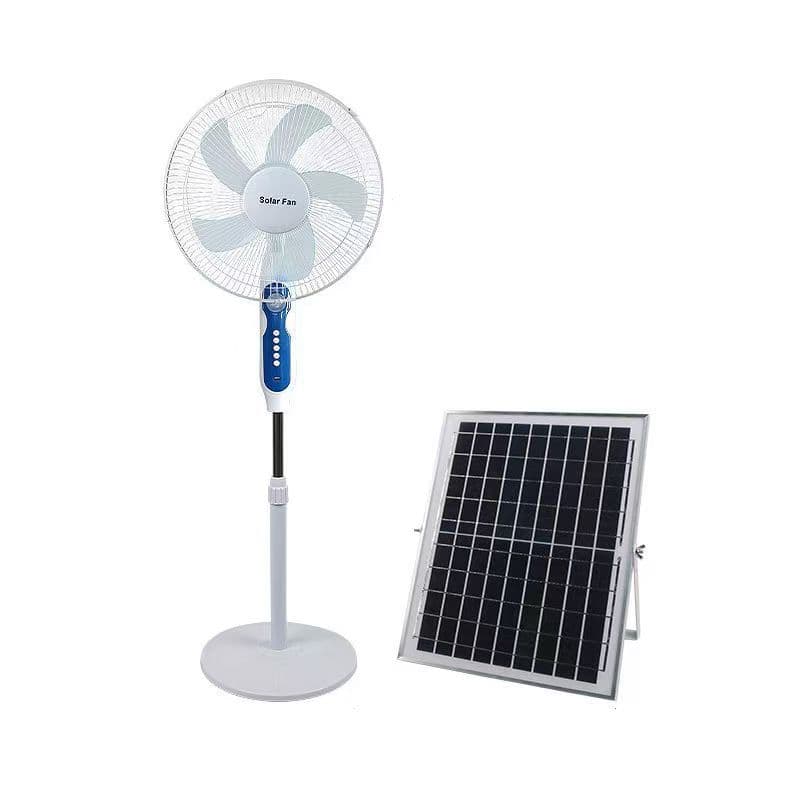 Solar Stand Fan Outdoor Home Use Remote Control Wide Angle Air Supply Charging/Plug-in Dual Use Portable High Wind Quiet