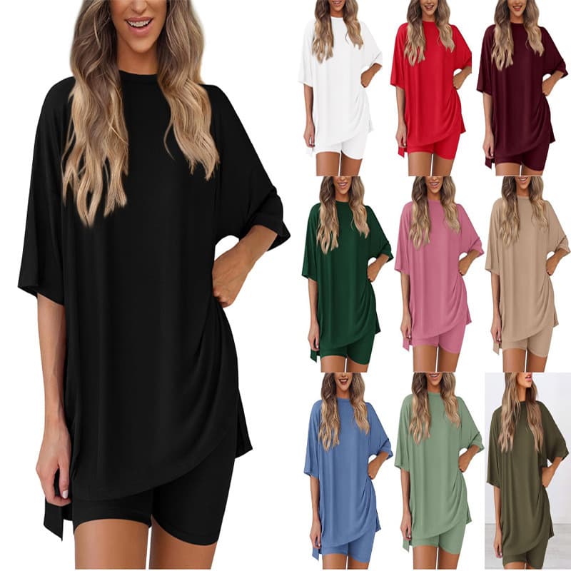 Amazon New Loose T-Shirt Casual Set Pajamas Women's Maternity Pajamas Sets