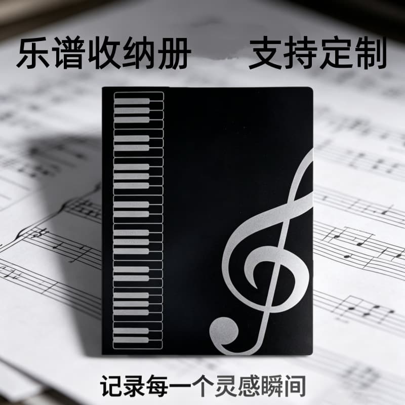 Sheet Music Folder Score Book Binder A4 Document Book Five-Line Staff Clip Piano Music Clip 40-Page Insert Song Score Folder