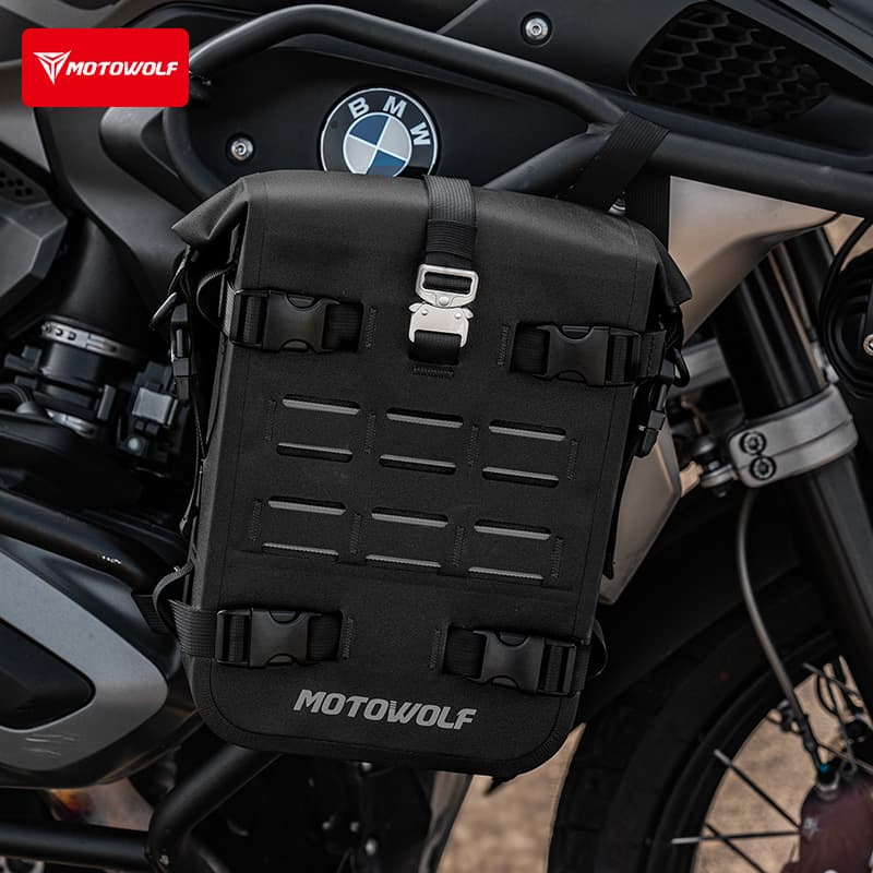 Motorcycle Riding Multi-Functional Large-Capacity Bumper Bag, Motorcycle Travel Outdoor Portable Shoulder Bag, Waterproof and Wear-Resistant Motorcycle Side Bag