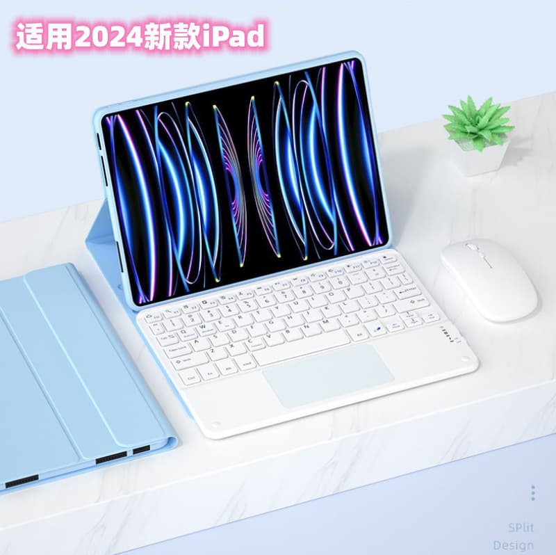 Suitable for Apple iPad air6 tablet protective case 2024iPad11 magnetic touch Bluetooth mouse and keyboard leather case