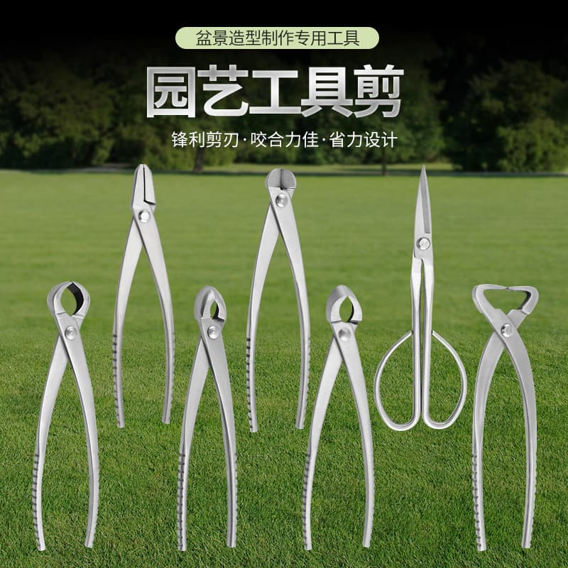 Bonsai tool shears, potted plant scissors, gardening shears, stainless steel ball joint pliers set, leaf bud spherical scissors, gardening scissors