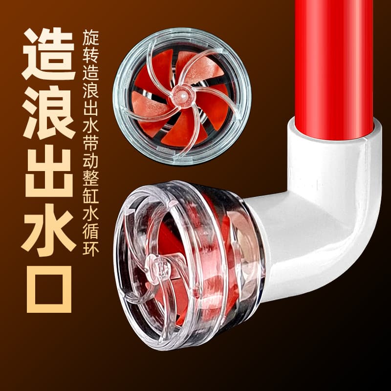 Fish Tank Rotating Wave-Making Outlet Stream Seawater Tank Side Filter Back Filter Transparent Fan Nozzle Water Pipe Interface