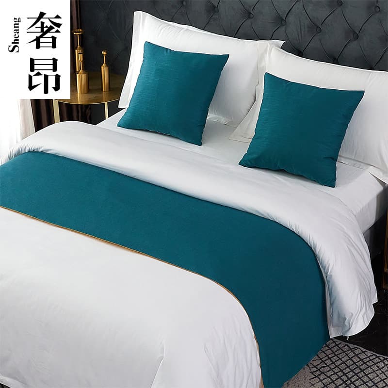 European luxury hotel bed runner/header, minimalist Scandinavian style bed sheet/cover, home bed decoration