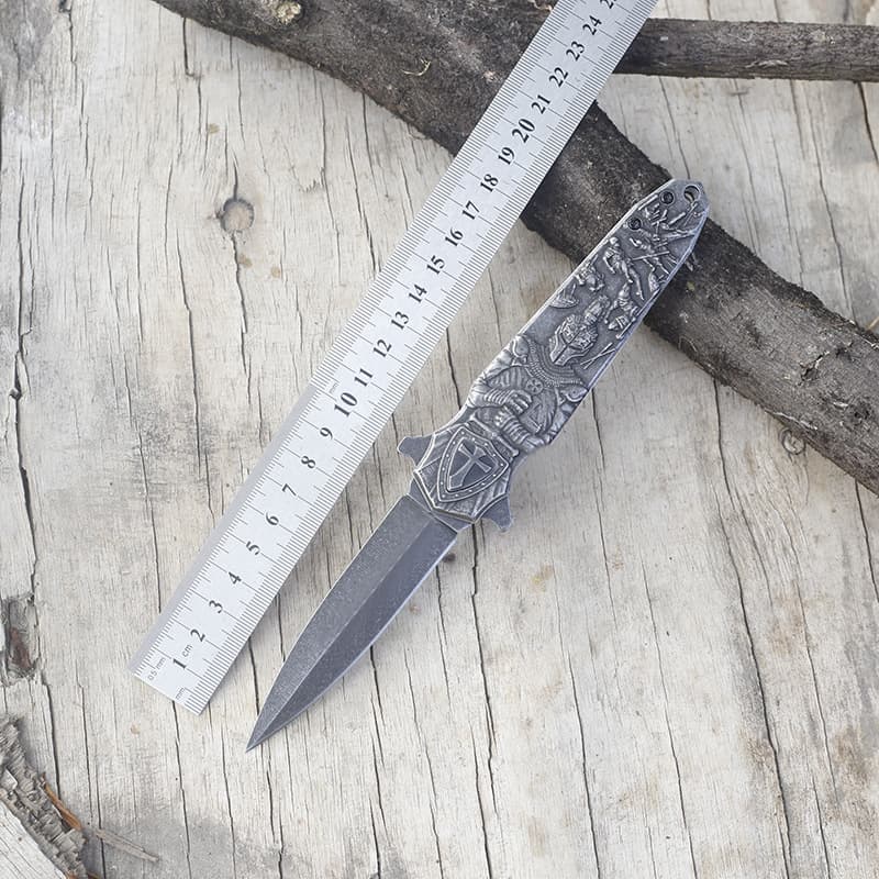 In Stock Outdoor Folding Knife Stainless Steel High Hardness Sharp Camping Self-Defense Survival Tactical Folding Knife Steel Handle