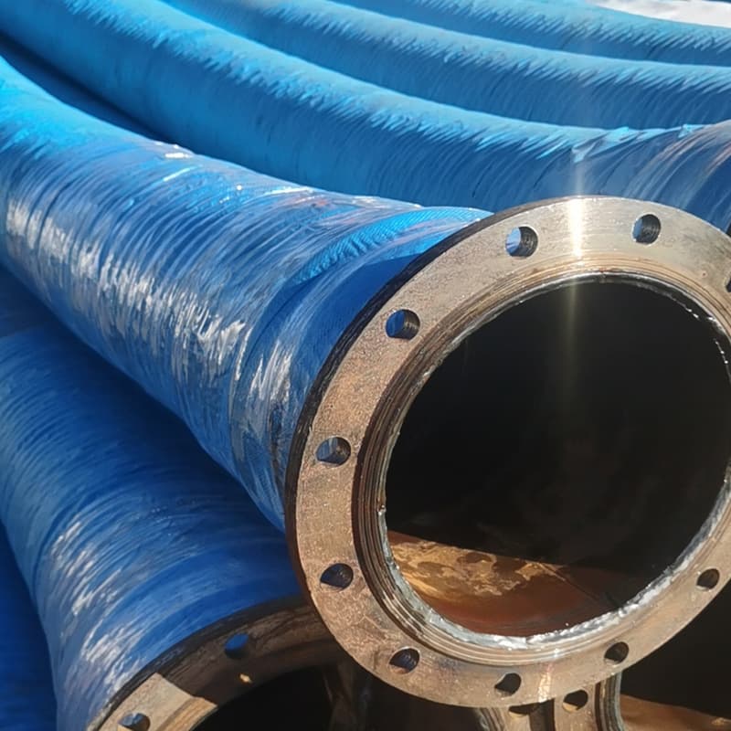 Seawater, Acid and Alkali Resistant Steel Wire Reinforced Suction Hose, High-Pressure Wear-Resistant Flanged Sewage Discharge Large-Diameter Water Hose