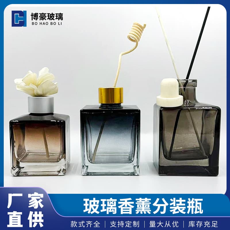 Spot square aromatherapy glass bottle fireless rattan volatile empty bottle indoor diffuser volatile aromatherapy bottle restaurant decorations