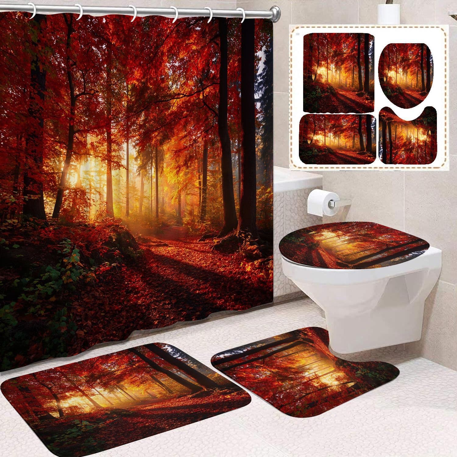 Shower Curtain No-Drill Set, Amazon Exclusive Bathroom Partition Curtain, Shower Screen, Bath Curtain