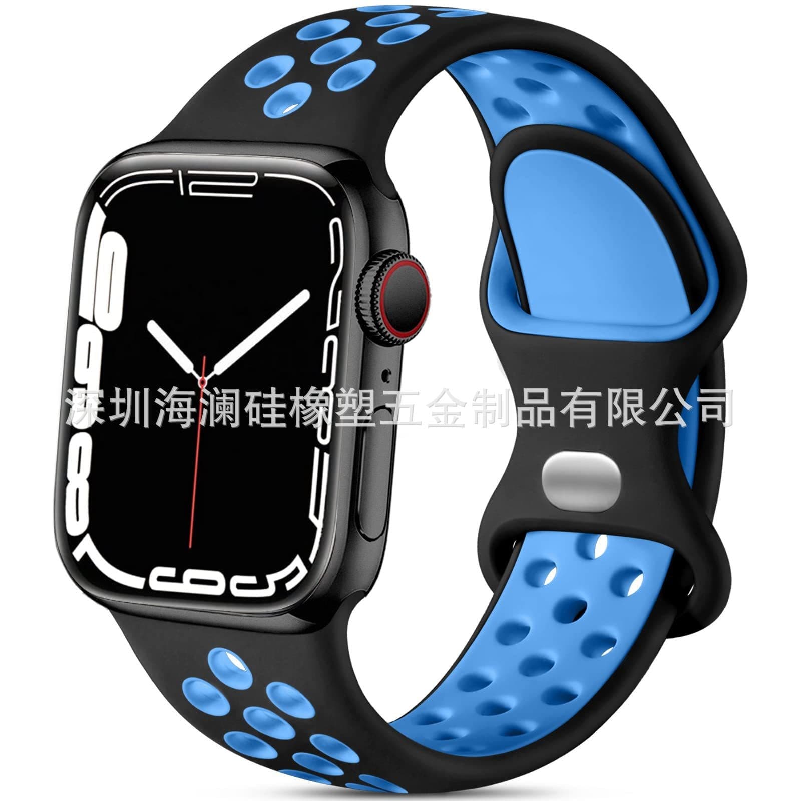 Suitable for Apple watch strap Watch 11Ultra3 two-color silicone breathable strap Apple watch strap