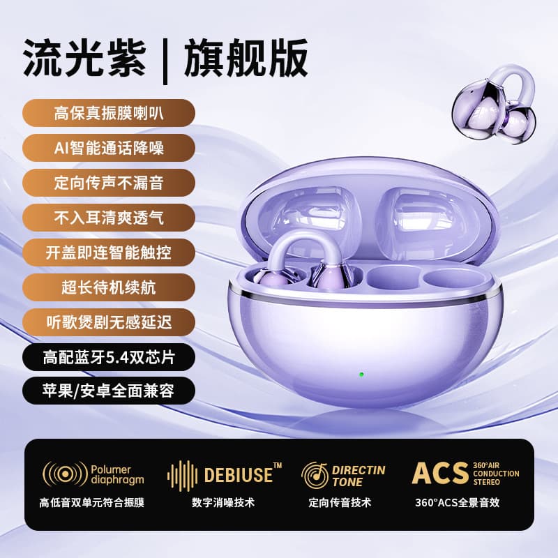 Best-selling M79 Clip-on Bluetooth Earbuds with Digital Display, Open-Ear Design, Long Battery Life, Comfortable for Sports, 2026 New Model