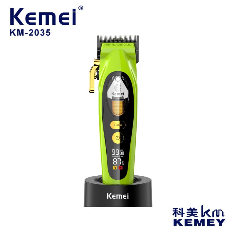 Kemei Cross-border High-Speed Engraving Hair Clipper Professional Barber Scissors Smart Digital Display Hair Trimmer Home Electric Hair Clipper