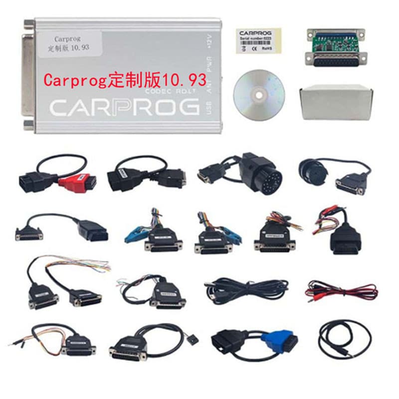 CarProg 10.93 Automotive ECU Airbag Reset Detection Chip Complete Accessories Calibration Tool