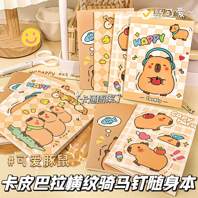 Capybara A7 Pocket Notebook, Cute Girly Sticky Notes, Portable Vocabulary Book for Students, Writing Notepad Wholesale