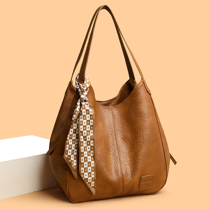 European and American retro soft leather bag for women new commuter large-capacity shoulder bag handbag multi-compartment tote bag single