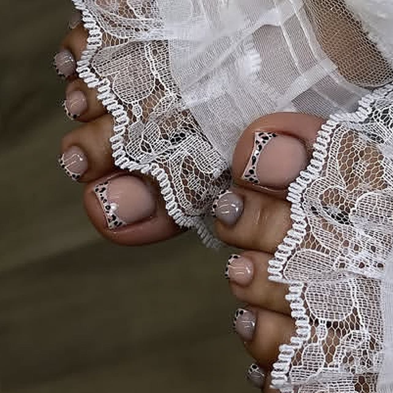 Wholesale Toenails for Export, European and American French Style Leopard Print Toenails, Wearable Toenail Tips