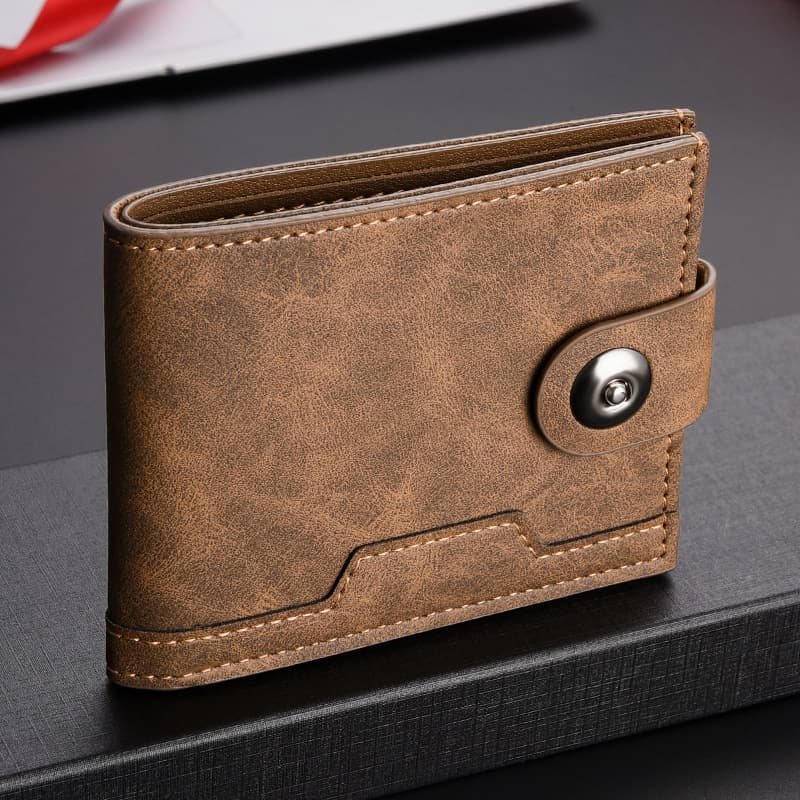 Men's Slim Short Wallet, Large Capacity Multi-Card Slot, Trendy Soft Leather Billfold for Cross-Border Trade