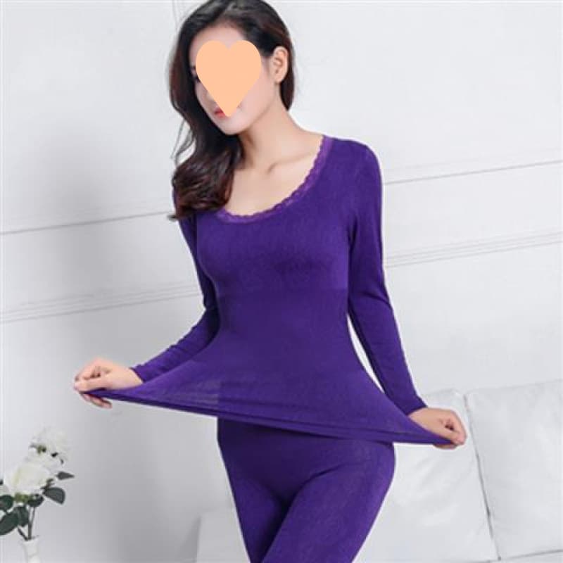 Women's Thermal Underwear Set Winter Heatless Slimming Body Shaping Base Layer Tight Top and Pants