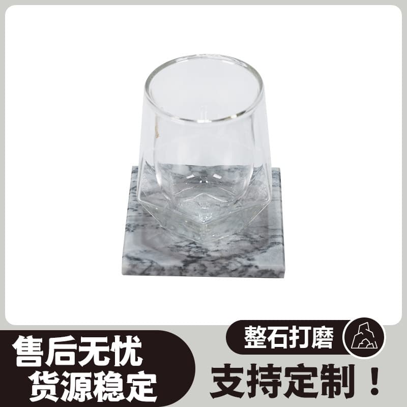 Manufacturer direct Nordic marble cup coaster, coffee heat-proof square insulation accessory, gift base cup holder