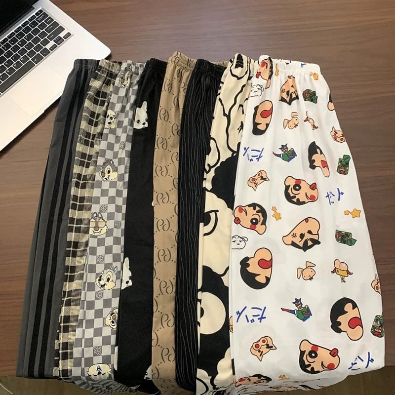 New Cotton Sleep Pants for Men Spring/Autumn Casual Double Pocket Long Pants Loose Multi-Piece Home Pants Wearable Outside
