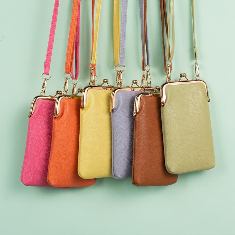 2025 New Style Phone Bag Fashion PU Crossbody Small Vertical Wallet Ladybags Phone Pouch for Women