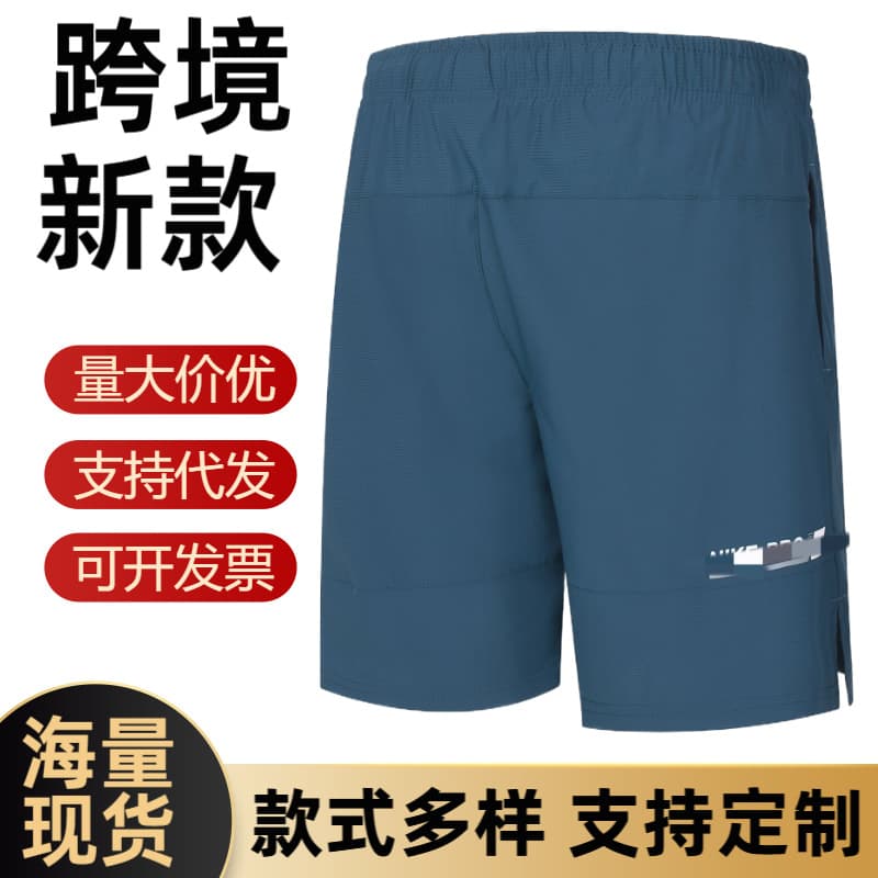 Casual Shorts, Ice Silk Men's Shorts, Sports Pants, Solid Color, In Stock, Men's Sports Breathable Quick-Dry Drawstring Loose Pants