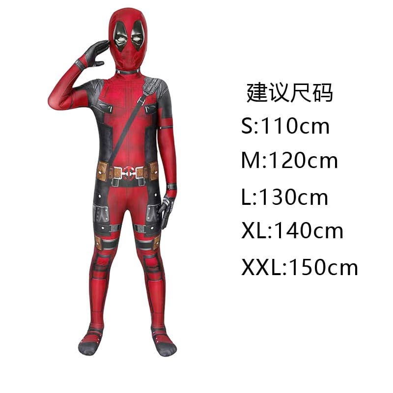 Cross-border Deadpool Deadpool 3 Bodysuit Kids Adults Performance Costume Cosplay Halloween Deadpool Suit