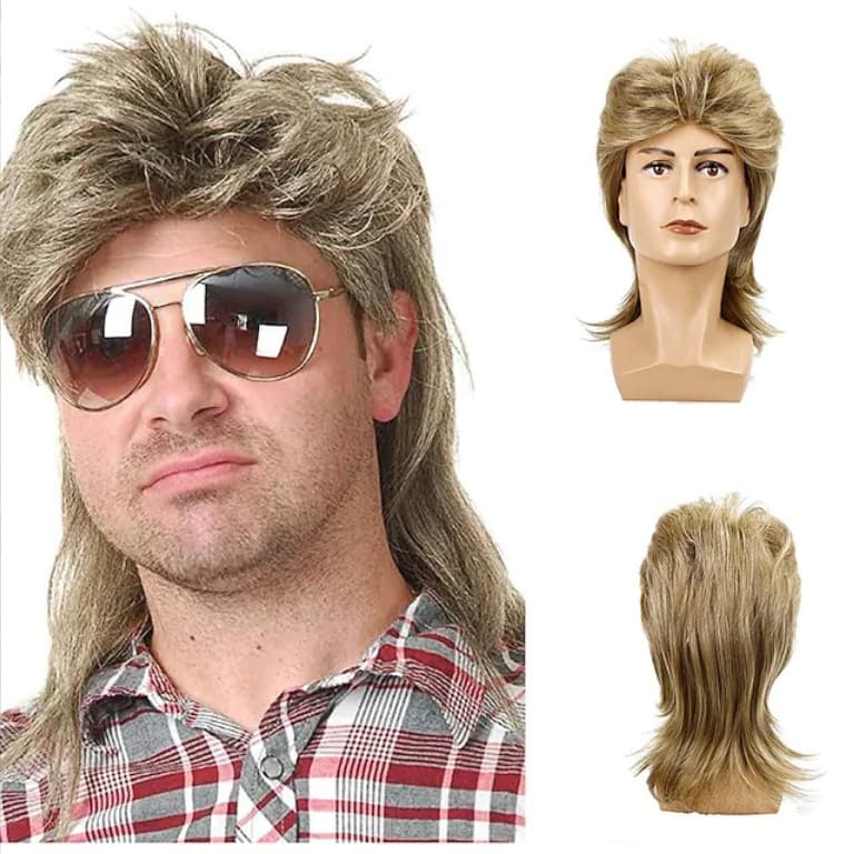 European American Cross-Border Men's Green-Brown Short Straight Hair Wig Full Head Wig Fashion Wig Men Wigs Fiber Wig