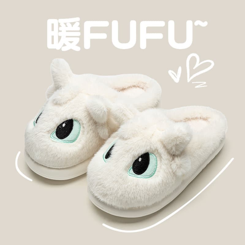 Winter Indoor Home Cotton Slippers for Women, Plush Warm Shoes with Thick Soles, Couple Cotton Slippers, Men's Closed-Toe Slippers, Maternity Shoes for Women