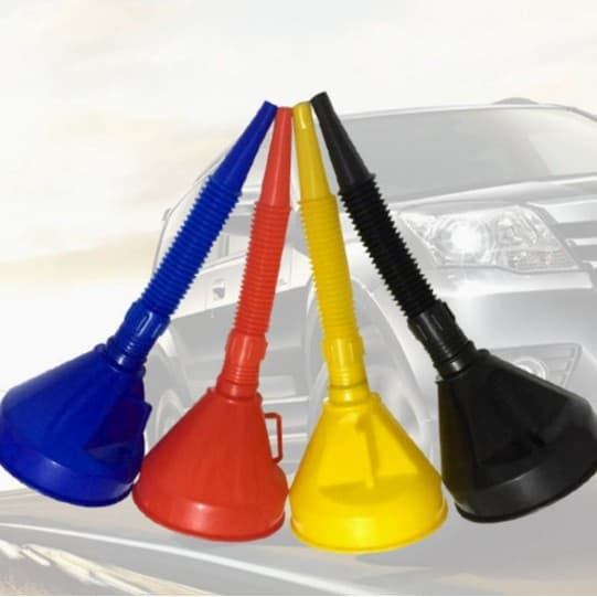 Cross-border wholesale car fuel funnels, motorcycle water funnels, flexible plastic hoses, colored extended telescopic funnels