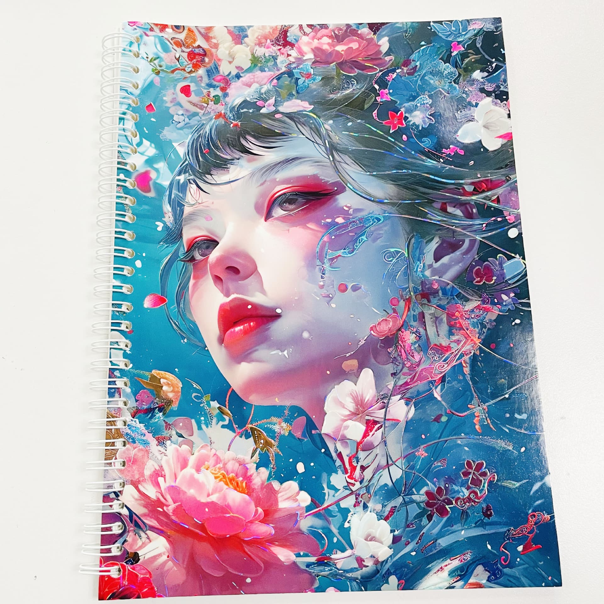 High Aesthetics Double-sided Creative Coated Paper Shell Gloss Cover Planner with Character Girl A4 Release Paper Notebook