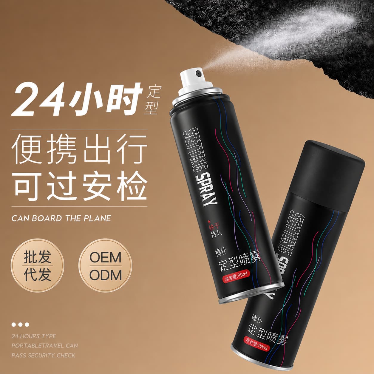 Hairspray Mini Bottle Men's Styling Hairspray Hair Wax Hair Clay Portable Travel Size, Suitable for High-Speed Rail and Airplane, Wholesale