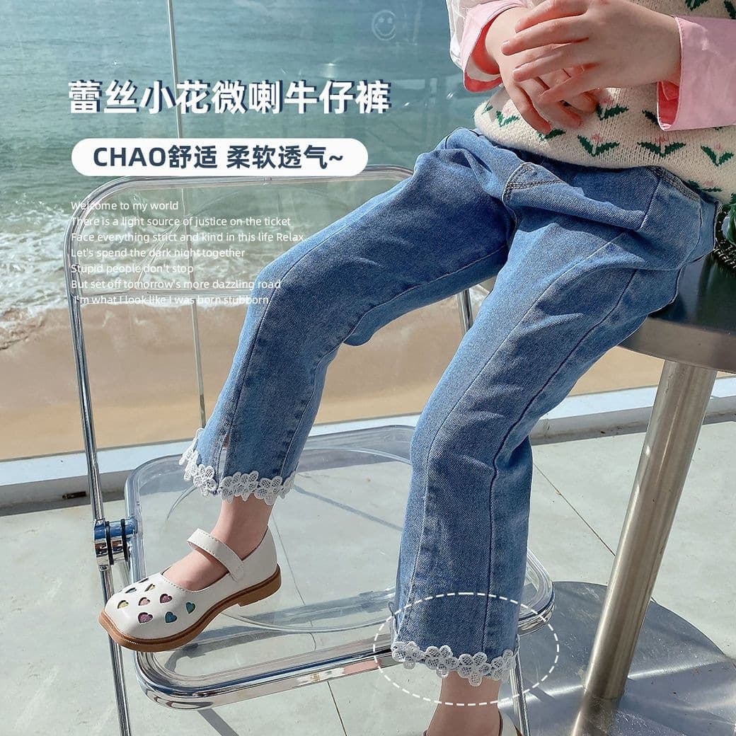 Girls pants spring and autumn 2022 new baby spring casual pants children girls spring jeans trendy children's clothing