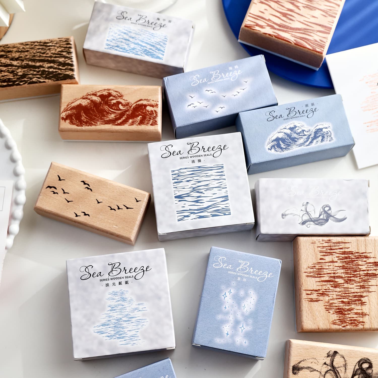 Cross-border new product Sea Breeze Series Wooden Seal DIY Diary Retro Handbook Decoration Seal