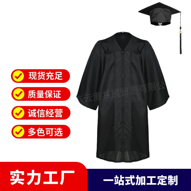 Cross-border European and American Senior High School Graduation Gown Bachelor's Uniform Graduation Degree College Students' Dresses Men and Women Foreign Master's Uniform