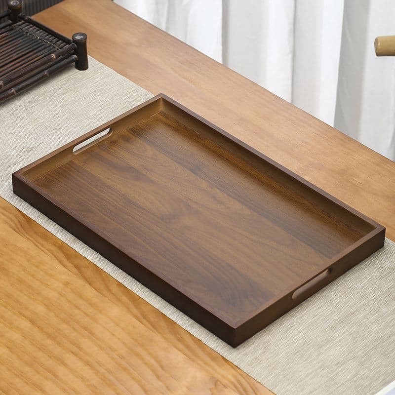 Rectangular Tray, Japanese Style Tea Tray, Cup Holder, Wooden BBQ Tray, Fruit Baking Tray, Wooden Plate with Handle, Home Use