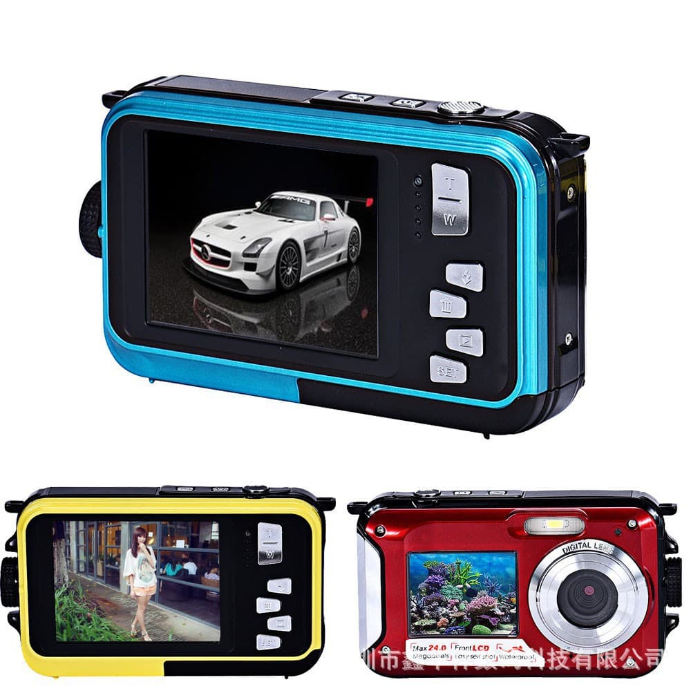 Cross-border Product Dual-Screen Waterproof Camera 24MP 1080P HD268