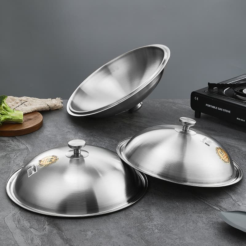 Factory Direct Songmei Pot Lid Stainless Steel Satin Finish Luxury Cover Combination Cover Non-magnetic Household Cauldron Lid Frying Pan Cover