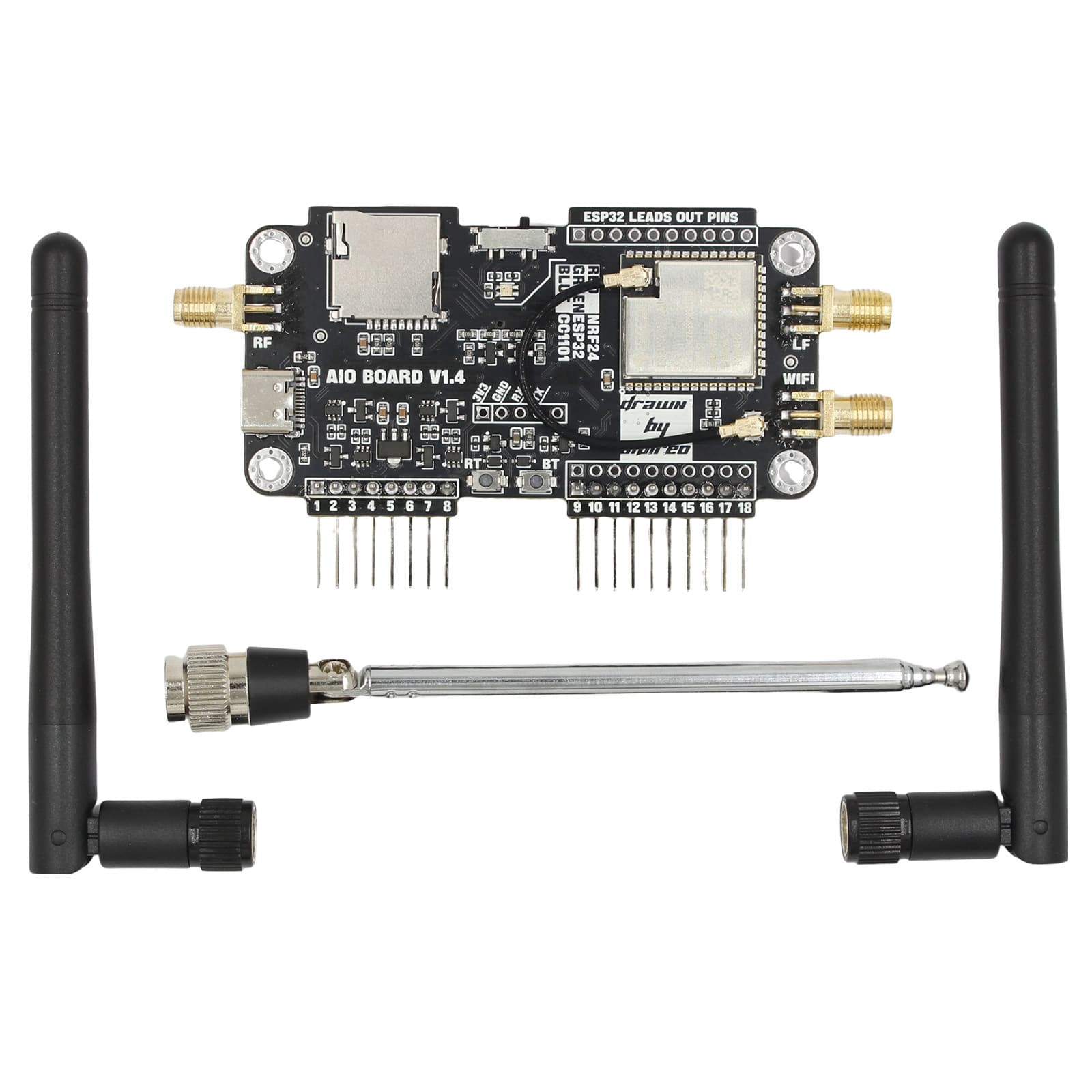 Flipper Zero Three-in-One Expansion Board WiFi-ESP32+CC1101+NRF24L01 Multi-Function