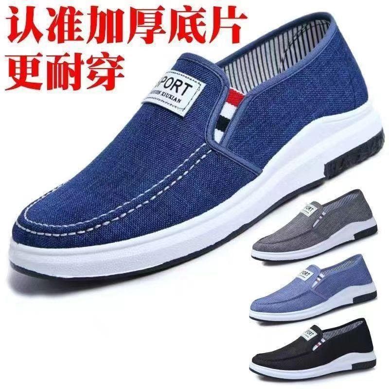 Anti-slip and wear-resistant rubber sole: Old Beijing cloth shoes for men, lightweight, breathable canvas shoes, comfortable and soft work shoes