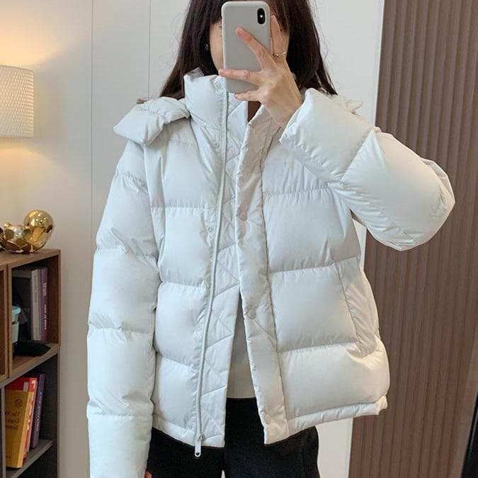 Lu's five-grid series! Dupont triple-protection new standard white duck down hooded waist-cinching padded coat warm outerwear for women winter