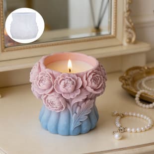 Printed Peony Fragrance Aromatherapy Plaster Cup Silicone Mold DIY Epoxy Resin Storage Cup Flower Pot Decoration Silicone Mold