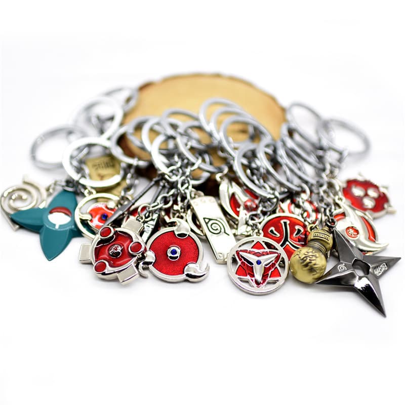 Naruto Anime Pendant Itachi Uchiha Red Cloud Kakashi Sharingan Shuriken Ninja Keychain Necklace