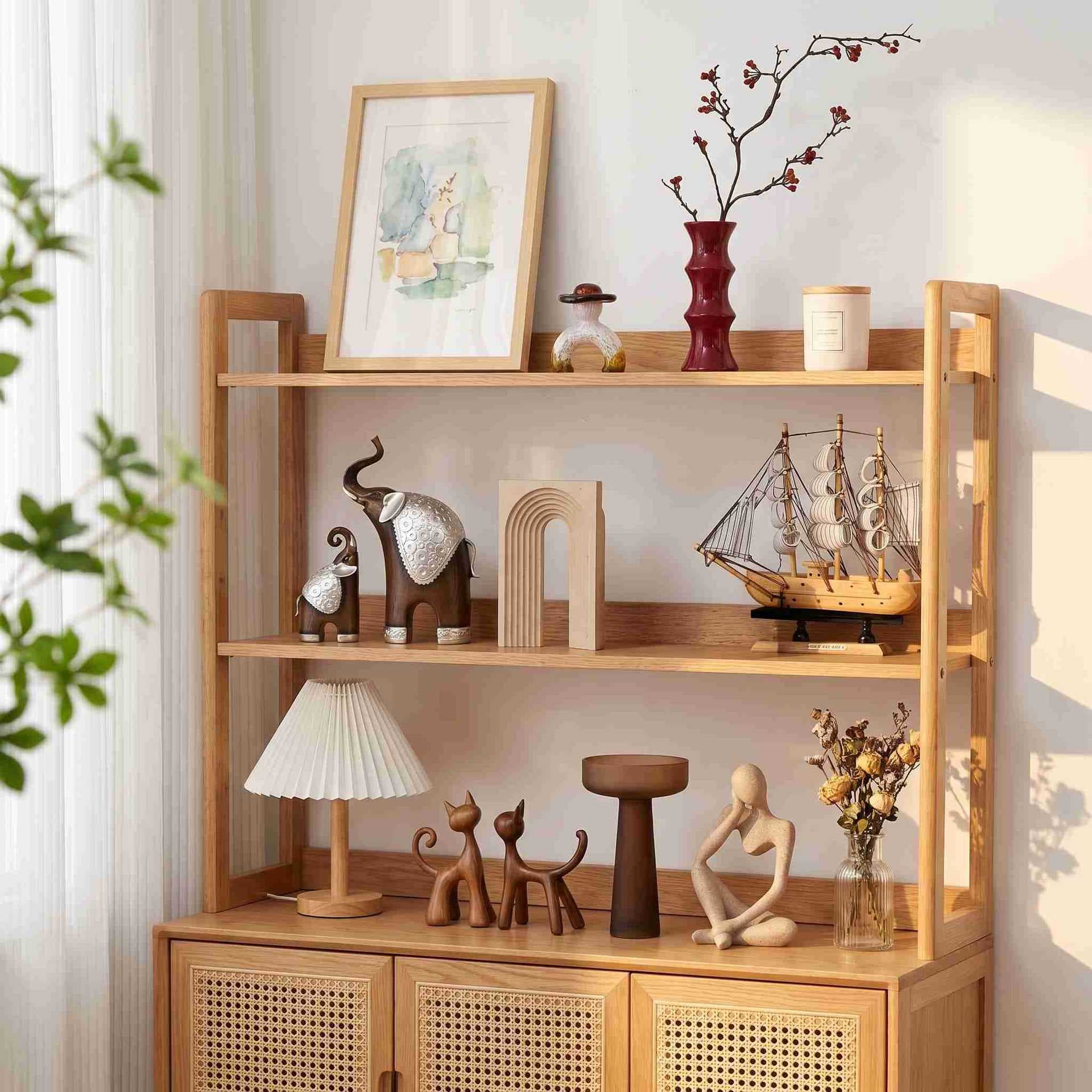 Nordic style partition rack living room sideboard wall storage display rack wooden new house soft decoration housewarming gift