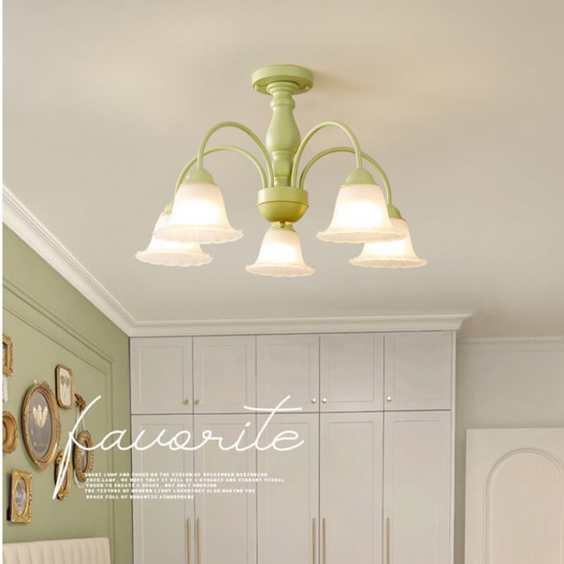 Bedroom Chandelier Warm Romantic French Cream Style Creative Girls Room Lily of the Valley Lamp