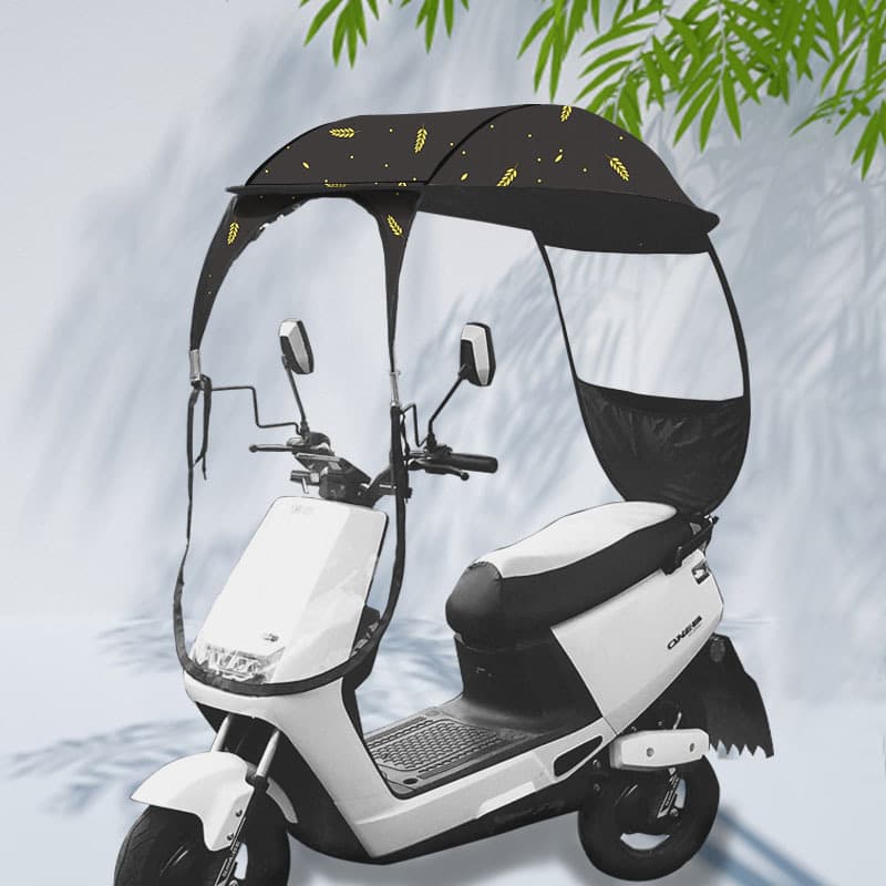 Factory Wholesale Electric Bike Canopy New Thickened Black Coating Sun and Wind Shield Motorcycle Rain Cover