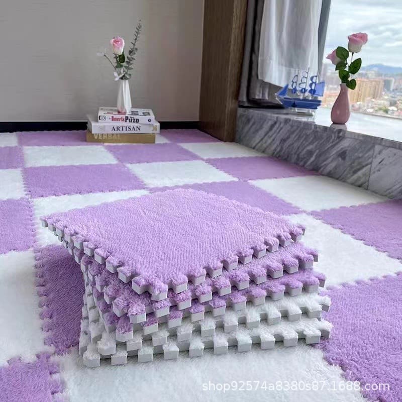 Cross-border Supply Puzzle Mat Plush Interlocking Carpet Kids Thickened Foam Floor Mat Crawling Play Mat