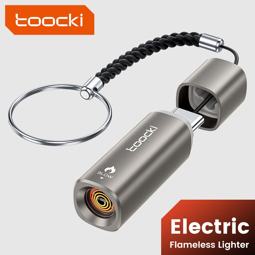 Toocki USB-C Cigarette Lighter Windproof Nozzle Blow-Type Button Switch Outdoor Fire Starter