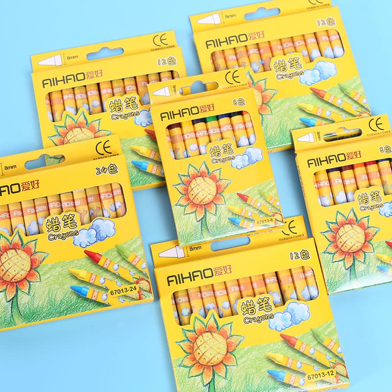 Hobby crayons, baby drawing pens, children's multi-color pens 8/12/24 colors, factory direct sales hot sale.