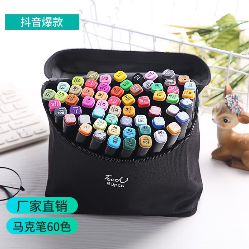 Dual-Tip Marker Pen for Drawing and Notes, 48/80/168 Colors, Art Oil-Based Markers Wholesale