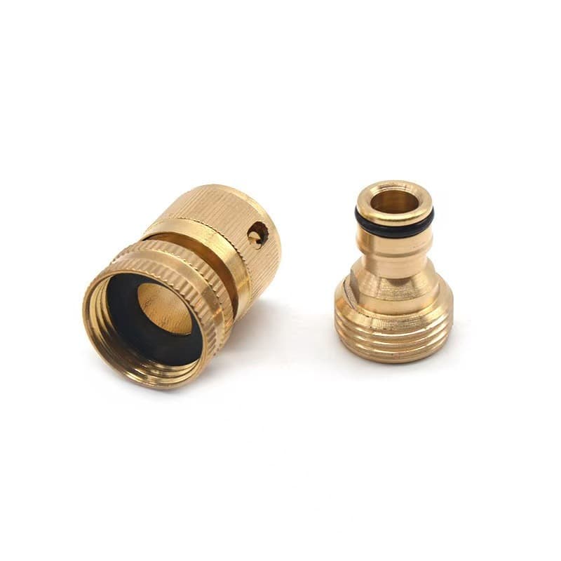 Hot-selling garden tool copper connector 3/4 hose quick connector copper 6-point garden water pipe connection male and female connector